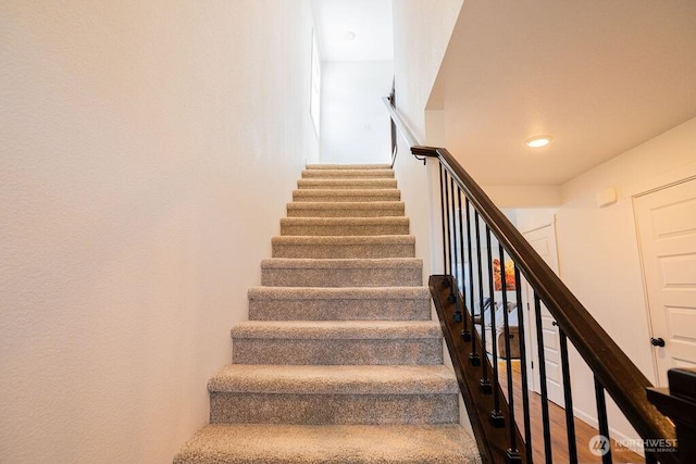733 K St NE, Quincy, WA 98848 - staircase with recessed lighting and wood finished floors