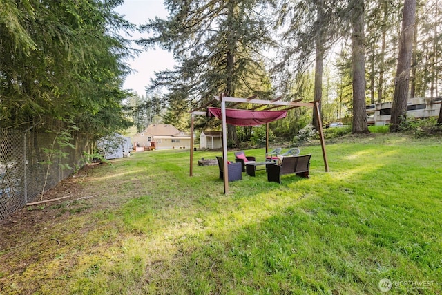 2395 SE Salmonberry Rd, Port Orchard, WA 98366 - view of grassy yard with outdoor lounge area