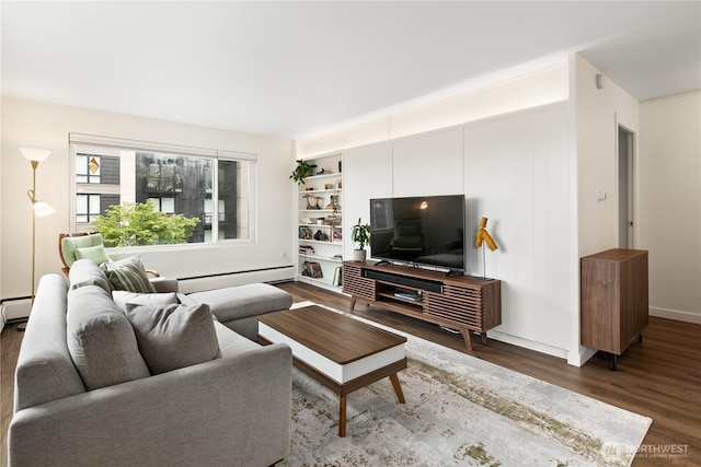 1200 Boylston Ave Unit 505, Seattle, WA 98101 - living area featuring dark wood-style floors and baseboard heating
