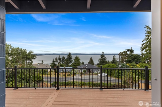 1345 Rainbow Ln, Camano Island, WA 98282 - wooden terrace featuring a water view