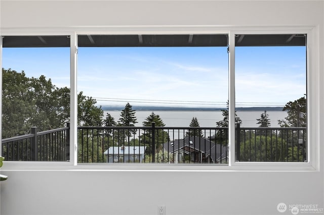 1345 Rainbow Ln, Camano Island, WA 98282 - unfurnished sunroom featuring a water view