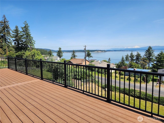 1345 Rainbow Ln, Camano Island, WA 98282 - wooden deck featuring a water view