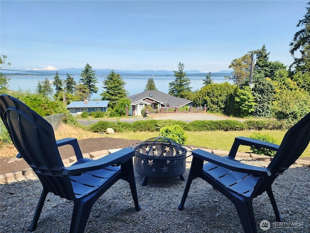 1345 Rainbow Ln, Camano Island, WA 98282 - view of yard featuring an outdoor fire pit