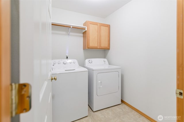 821 Sarah Ct NW, Olympia, WA 98502 - washroom with washer and dryer, cabinet space, and baseboards