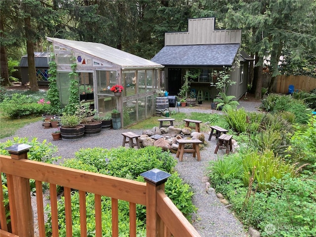 291 Williams Rd, Ariel, WA 98603 - view of yard with a greenhouse and an outdoor structure