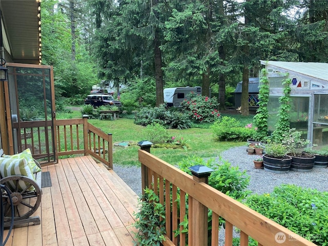 291 Williams Rd, Ariel, WA 98603 - wooden deck with a yard