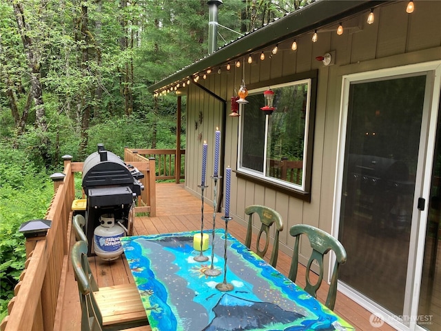 291 Williams Rd, Ariel, WA 98603 - deck featuring grilling area and a forest view