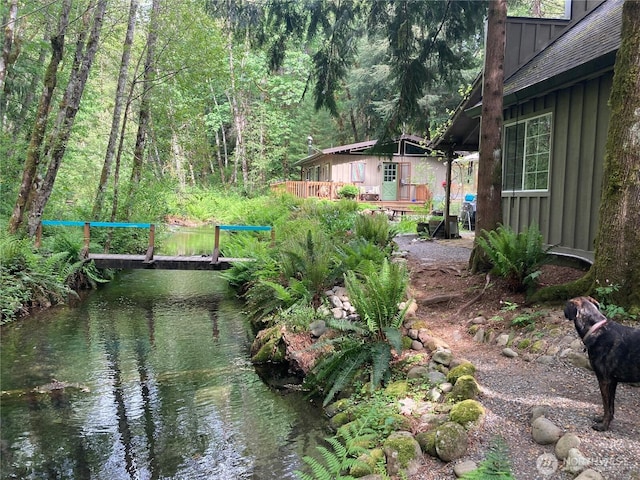 291 Williams Rd, Ariel, WA 98603 - view of yard with a deck with water view