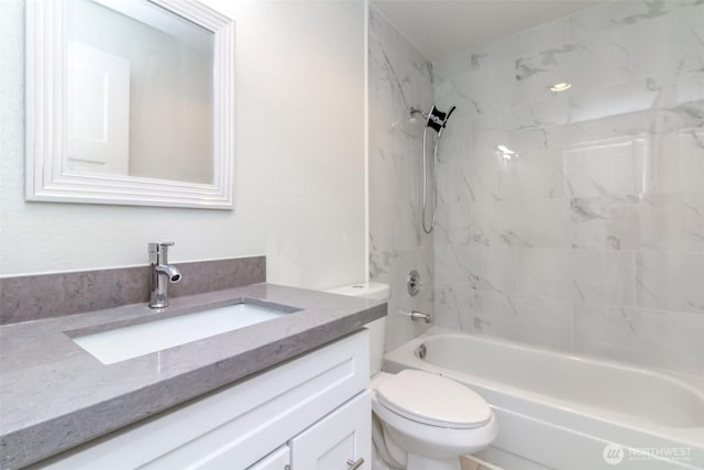 5611 S Cheyenne St, Tacoma, WA 98409 - bathroom with vanity, toilet, and bathing tub / shower combination