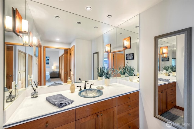 2778 N Nugent Rd N, Lummi Island, WA 98262 - full bathroom with ensuite bath, vanity, and recessed lighting