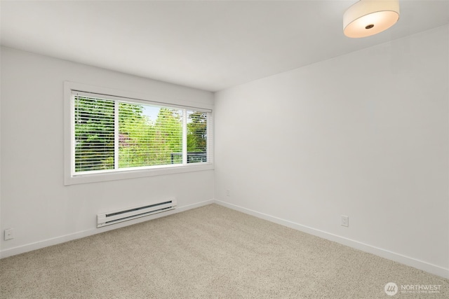 19414 Aurora Ave N Unit 204, Shoreline, WA 98133 - spare room with baseboard heating, carpet flooring, and baseboards