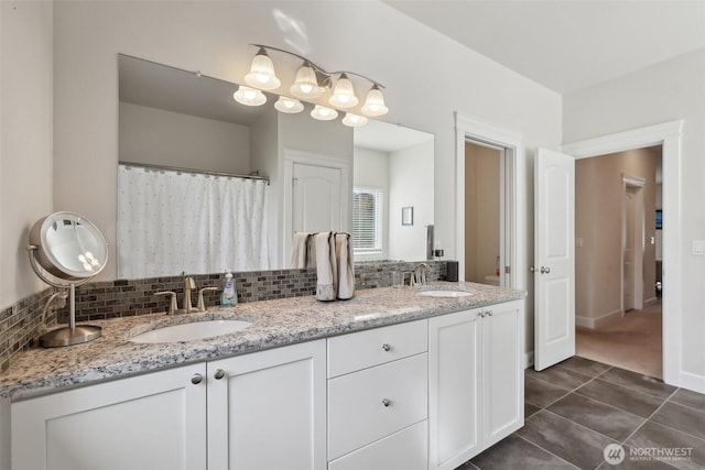 1172 Matterhorn Loop, Camano Island, WA 98282 - full bath featuring double vanity, tasteful backsplash, and tile patterned floors