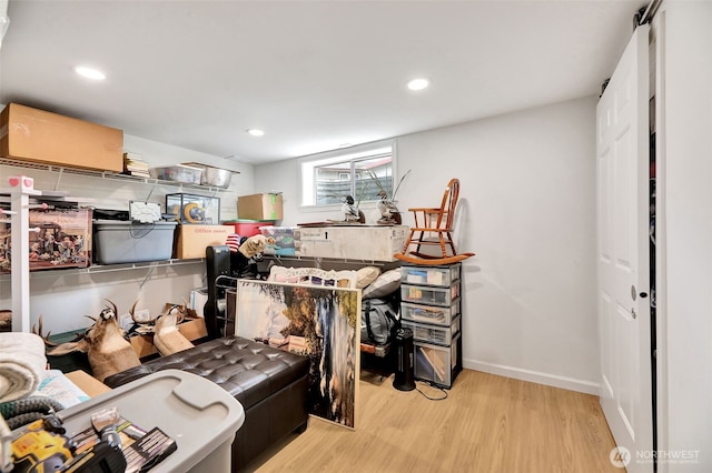 1302 Park Ave, Snohomish, WA 98290 - home office with light wood-style floors and recessed lighting