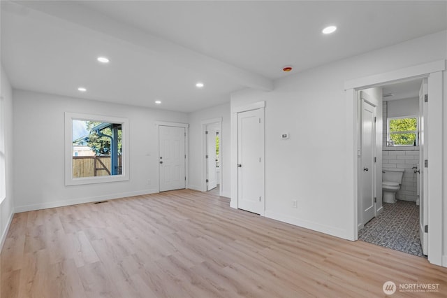 3514 S Tyler St, Tacoma, WA 98409 - spare room with light wood-style flooring, recessed lighting, and baseboards