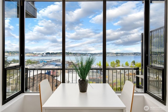 817 Kitsap St, Port Orchard, WA 98366 - unfurnished sunroom featuring a water view