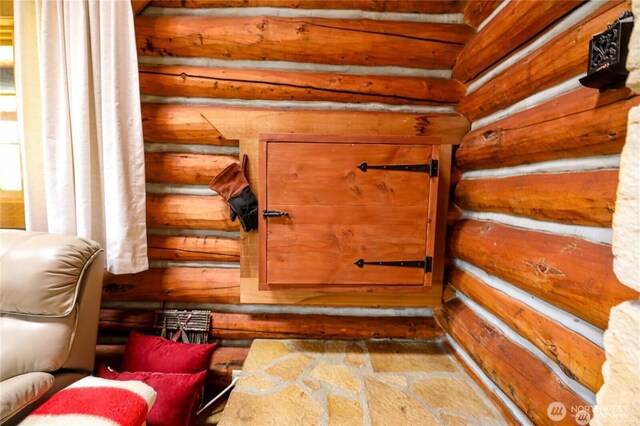 54 Center View Dr, Decatur Island, WA 98221 - detailed view of rustic walls