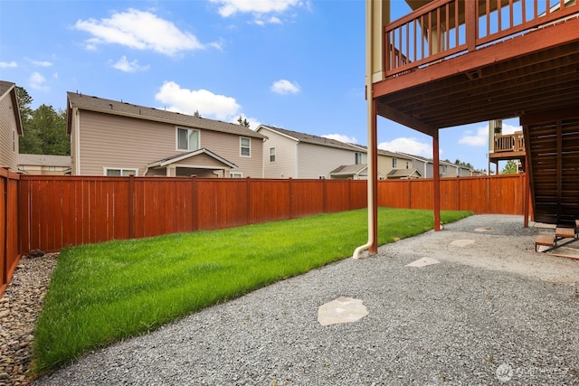 14204 67th Avenue Ct E, Puyallup, WA 98373 - view of yard with a residential view, a wooden deck, and a patio area