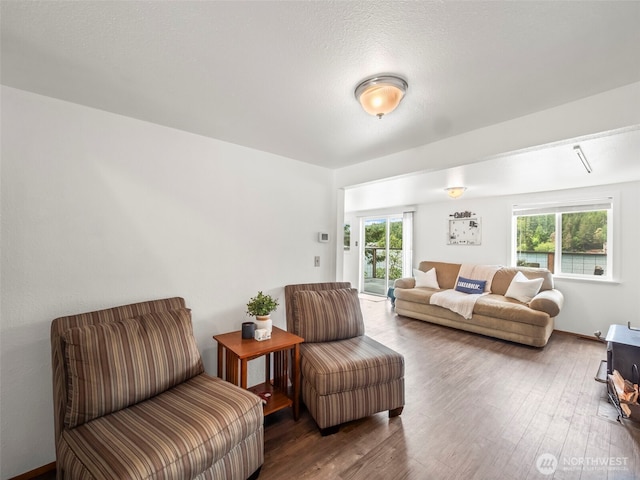 1201 Summit Lake Shore Rd NW, East Olympia, WA 98502 - living room with wood finished floors