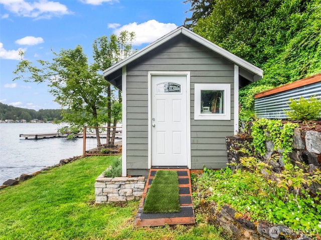 1201 Summit Lake Shore Rd NW, East Olympia, WA 98502 - view of shed featuring a water view