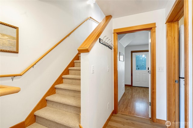 6348 34th Ave SW Unit C, Seattle, WA 98126 - stairway with wood finished floors and baseboards