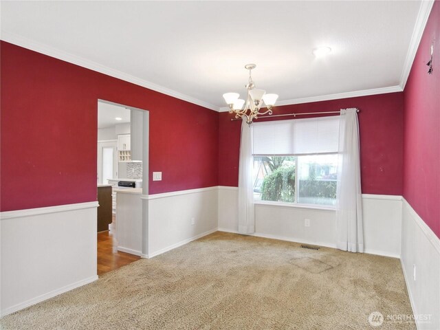 1015 SW 348th Pl, Federal Way, WA 98023 - carpeted empty room featuring a chandelier and ornamental molding