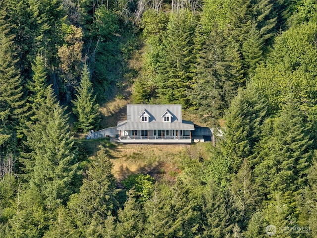 46 Wildwood Ln, Cathlamet, WA 98612 - view of subject property with a heavily wooded area