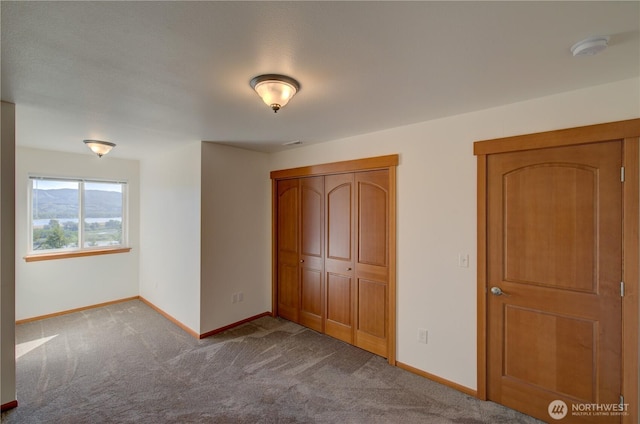 46 Wildwood Ln, Cathlamet, WA 98612 - unfurnished bedroom featuring baseboards, carpet flooring, and a closet
