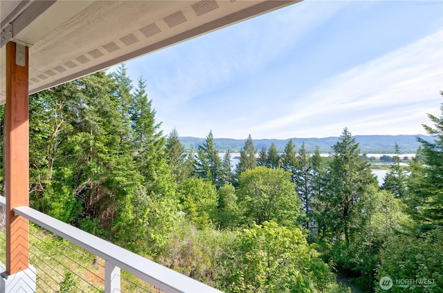 46 Wildwood Ln, Cathlamet, WA 98612 - balcony with a mountain view