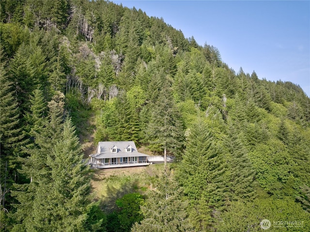 46 Wildwood Ln, Cathlamet, WA 98612 - aerial view of property and surrounding area featuring a forest