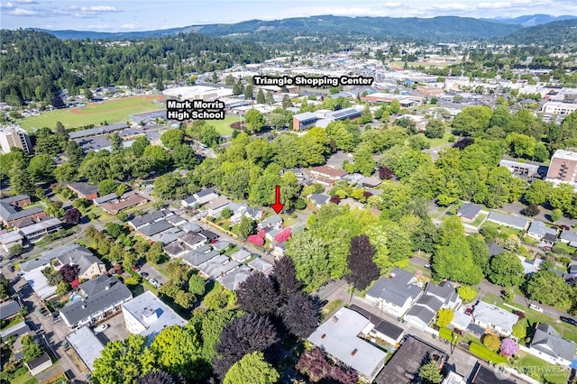 1515 19th Ave, Longview, WA 98632 - aerial view of property's location featuring a mountainous background