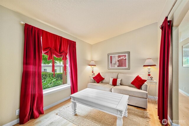 2570 Island View Ln, Lummi Island, WA 98262 - living area featuring wood finished floors and baseboards