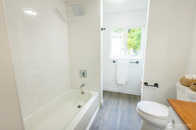 3333 228th St Unit 42, Bothell, WA 98021 - full bathroom with toilet, wood finished floors, and shower / tub combination