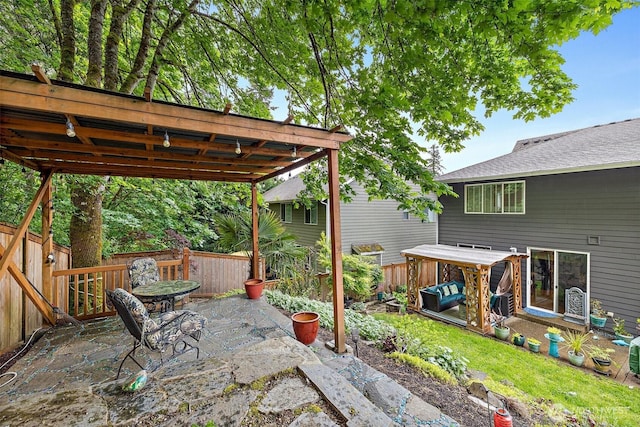 12153 SE 307th Pl, Auburn, WA 98092 - view of patio / terrace featuring a wooden deck and a pergola