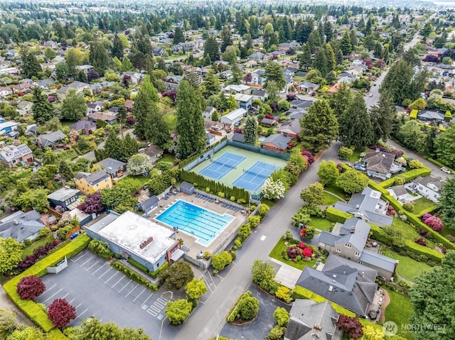 1309 NW Norcross Way, Seattle, WA 98177 - aerial perspective of suburban area with a pool