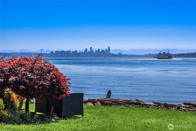 4864 Rockaway Beach Rd NE, Bainbridge Island, WA 98110 - water view featuring a mountainous background
