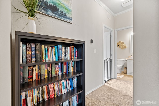 20318 E 67th Ave E, Spanaway, WA 98387 - hall with crown molding, carpet floors, and baseboards
