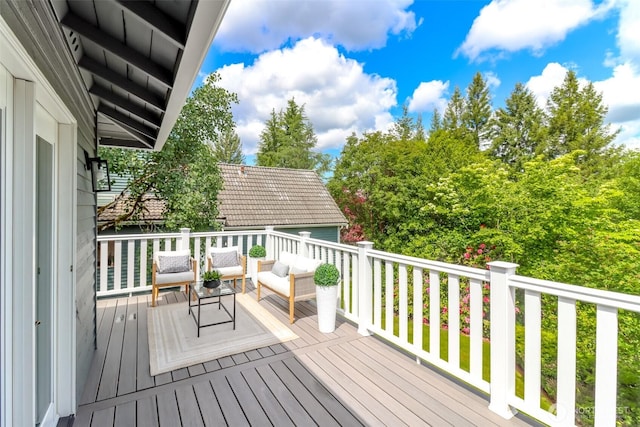 11633 132nd Ct NE, Redmond, WA 98052 - wooden deck with an outdoor living space