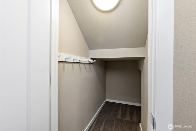5614 Douglas Ave SE, Auburn, WA 98092 - spacious closet featuring lofted ceiling and dark carpet