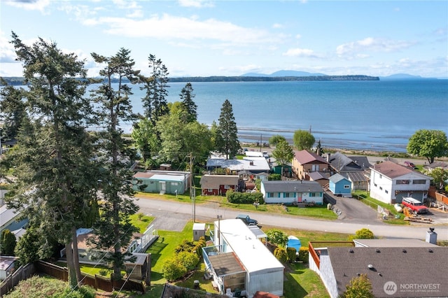 5142 Seaview Dr, Blaine, WA 98230 - aerial perspective of suburban area with a water and mountain view