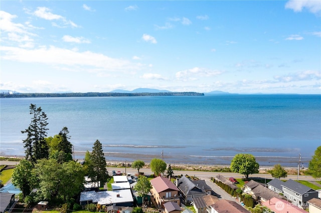 5142 Seaview Dr, Blaine, WA 98230 - aerial perspective of suburban area with a water and mountain view
