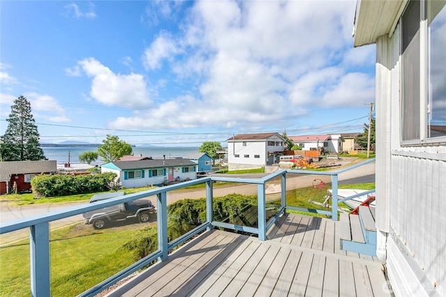 5142 Seaview Dr, Blaine, WA 98230 - wooden terrace featuring a residential view