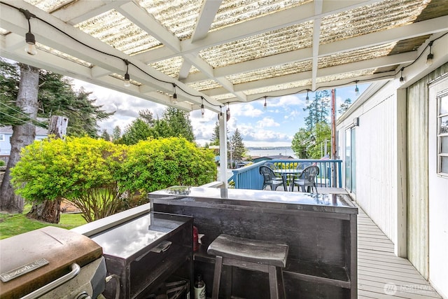 5142 Seaview Dr, Blaine, WA 98230 - view of patio with area for grilling and a deck with water view