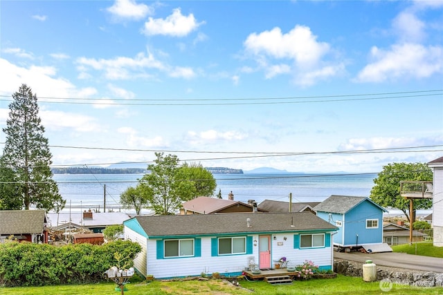 5142 Seaview Dr, Blaine, WA 98230 - view of front of house with a water view and a front lawn