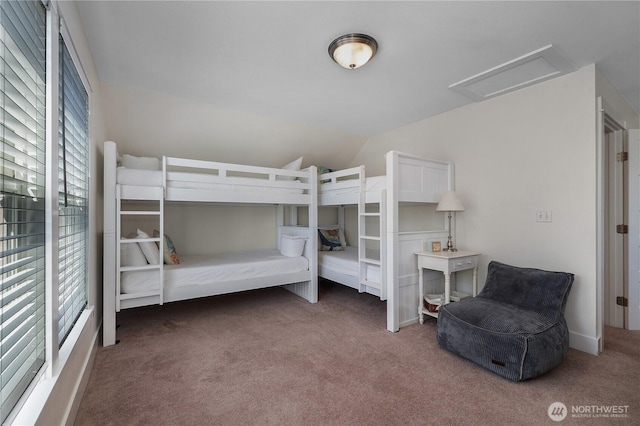 34 Seastar Ln, Pacific Beach, WA 98571 - carpeted bedroom featuring attic access and vaulted ceiling
