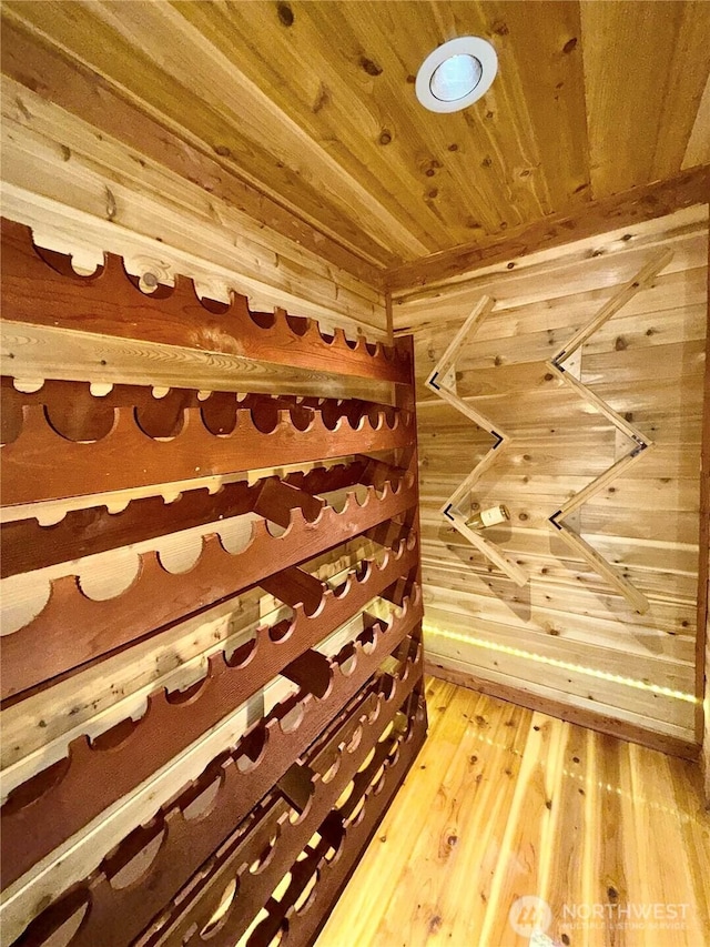 10802 NE 27th Ct, Vancouver, WA 98686 - wine cellar with wood ceiling, wooden walls, and light wood-type flooring