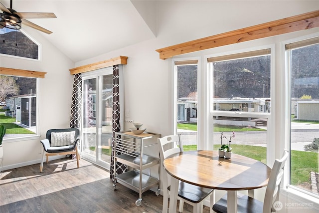 8818 Crescent Bar Rd NW Unit 46, Quincy, WA 98848 - sunroom featuring lofted ceiling and wood finished floors