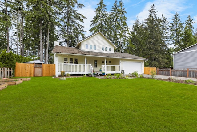 140 E Mountain View Dr, Allyn, WA 98524 - view of front facade featuring a porch, a garage, driveway, and a gate