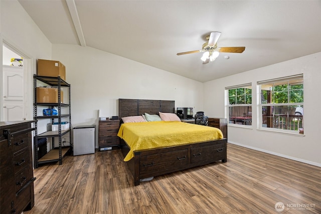 17419 11th Avenue Ct E, Spanaway, WA 98387 - bedroom featuring vaulted ceiling, wood finished floors, and baseboards