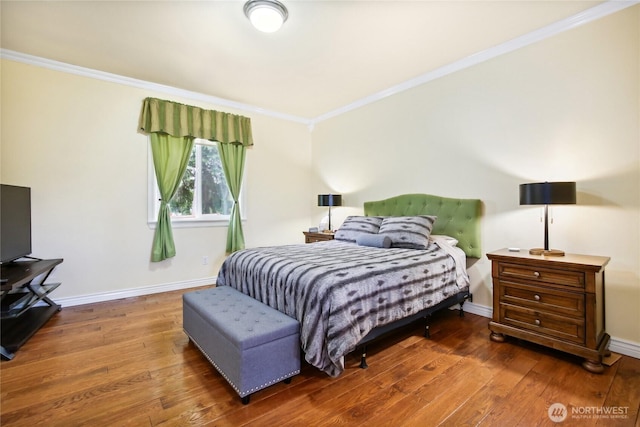 2529 10th Ct SE, Olympia, WA 98501 - bedroom with ornamental molding, hardwood / wood-style flooring, and baseboards