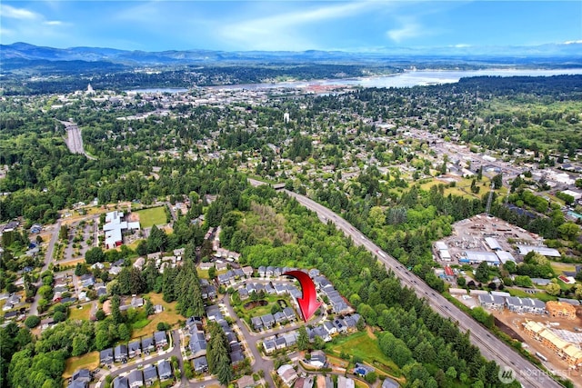 2529 10th Ct SE, Olympia, WA 98501 - aerial overview of property's location featuring a water and mountain view